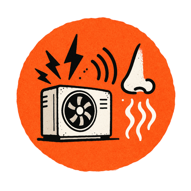Icon for noisy or smelly HVAC system